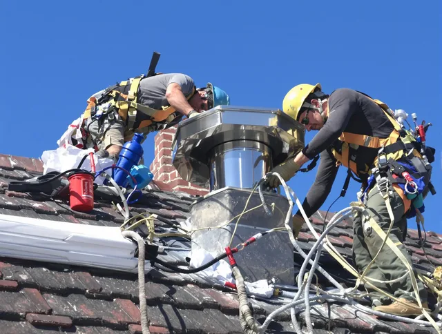 Protective chimney cap installed by Madison Chimney Sweep in Madison, CT