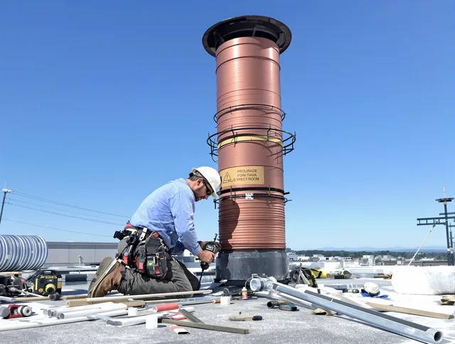 Installed chimney liner by Madison Chimney Sweep in Madison, CT