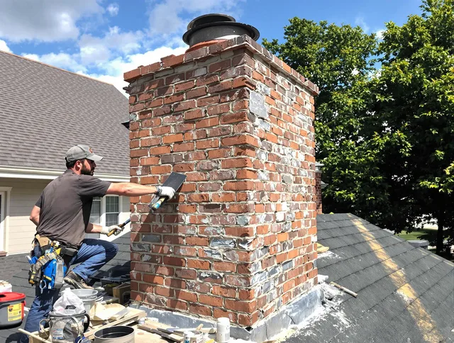 Completed chimney rebuild by Madison Chimney Sweep in Madison, CT