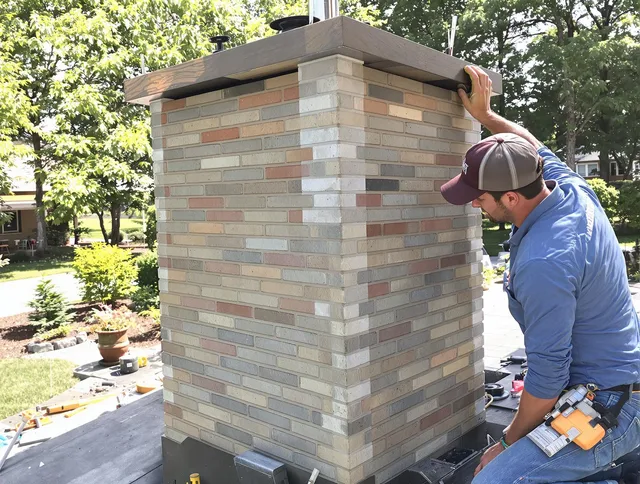 Madison Chimney Sweep completing a modern chimney remodel in Madison, CT