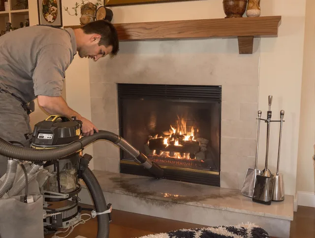 Routine fireplace upkeep by Madison Chimney Sweep in Madison, CT