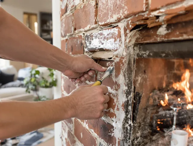Routine fireplace repair by Madison Chimney Sweep in Madison, CT