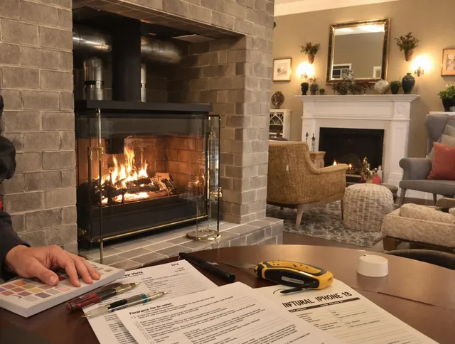 Madison Chimney Sweep verifying fireplace safety measures in Madison, CT