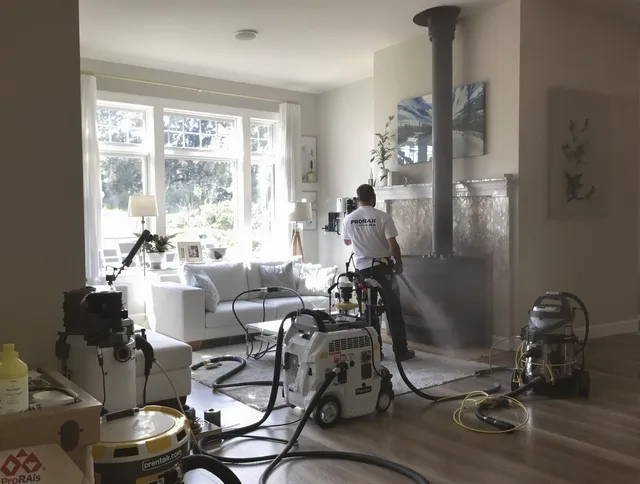 Soot removal service by Madison Chimney Sweep for a fireplace in Madison, CT